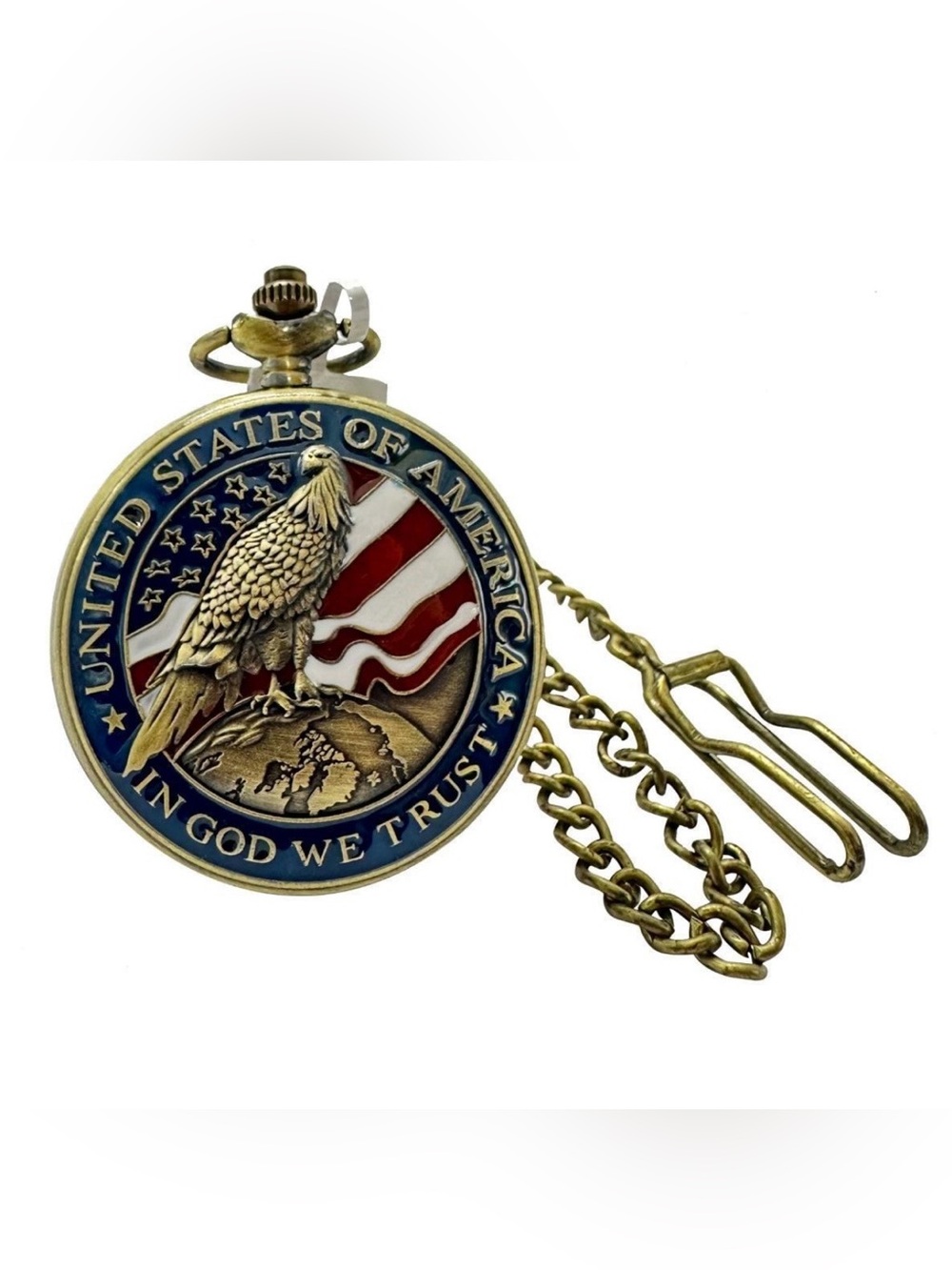 Invicta Vintage Americana Bronze Eagle Pocket Watch 47mm